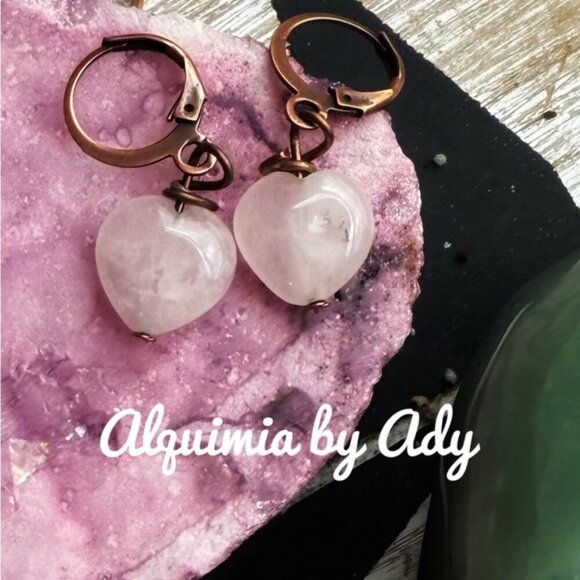 Alquimia Rose Gold Heart Earrings - Picture 1 of 1